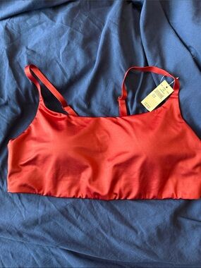 aerie Red Seamless Bralette with Adjustable Straps
